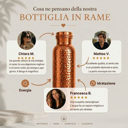 Borraccia in Rame – Dokoze™ | Acqua Purificata Naturalmente, Senza Plastica