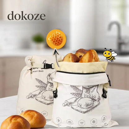 Borsa del pane in cera d'api biologica – 100% cotone