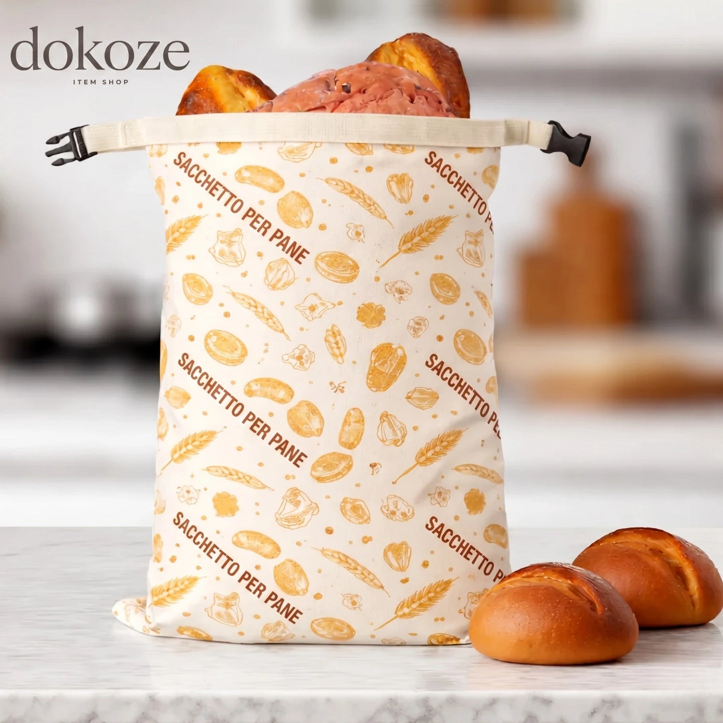 Borsa del pane in cera d'api biologica – 100% cotone