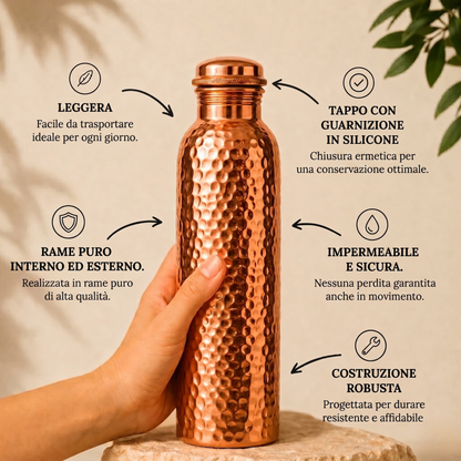 Borraccia in Rame – Dokoze™ | Acqua Purificata Naturalmente, Senza Plastica