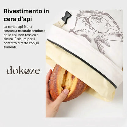 Borsa del pane in cera d'api biologica – 100% cotone